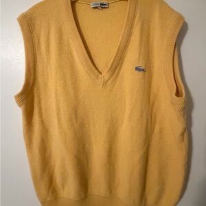Vintage Lacoste Yellow V-Neck Vest